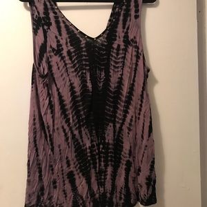 tie dye black and purple tank top